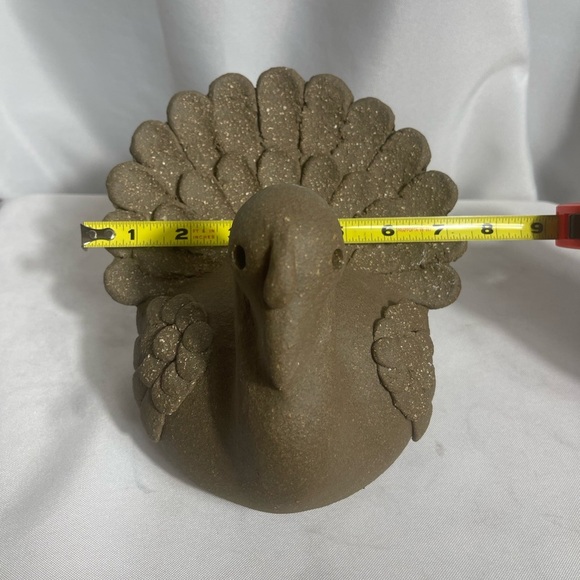 Elegant Brown Cement/Stone Turkey Figurine Decor Candle Holder Artist Signed - Picture 7 of 9